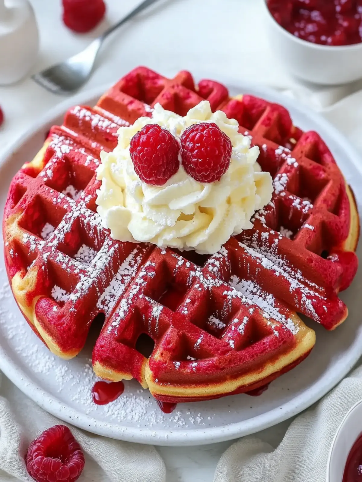 Indulge in Red Velvet Waffles for a Sweet Breakfast Surprise 4 Red Velvet Waffles
