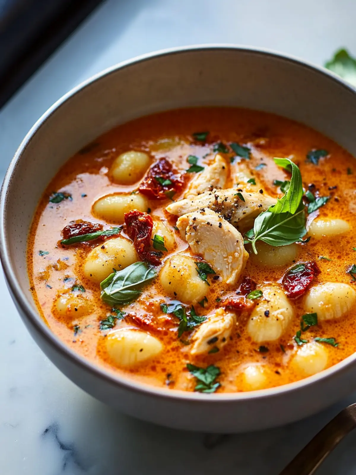 Creamy Sun Dried Tomato Gnocchi Soup with Chicken Dinner Bliss 5 Creamy Sun Dried Tomato Gnocchi Soup with Chicken Dinner