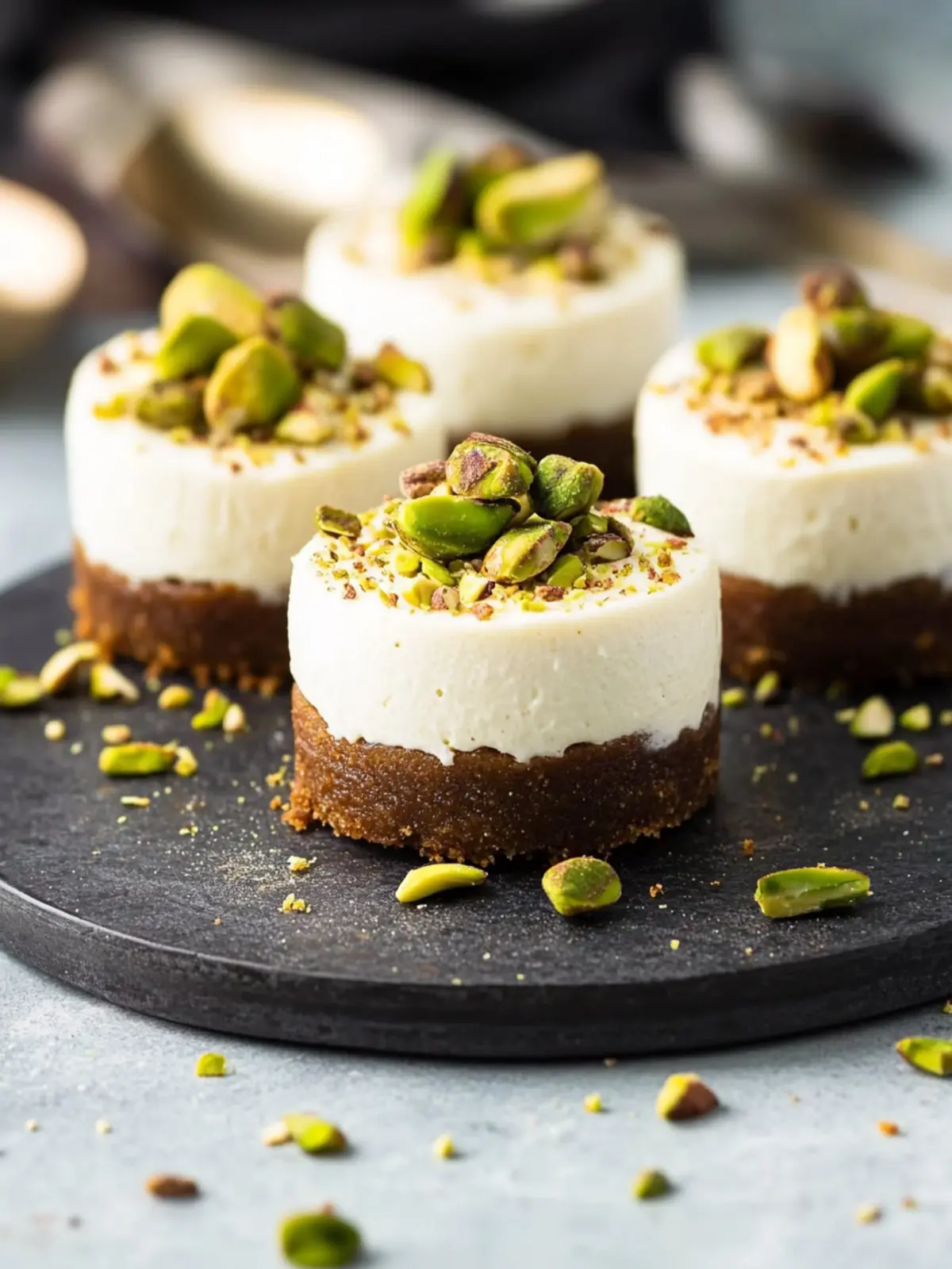 Irresistible Mini Pistachio and Coffee Cheesecakes Recipe 2 Mini Pistachio and Coffee Cheesecakes