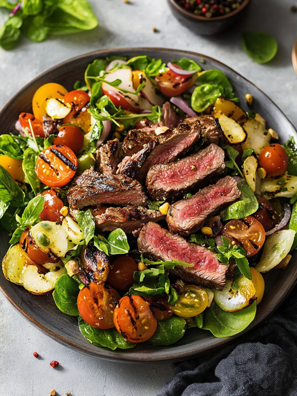 Savory Grilled Steak Salad with Creamy Balsamic Drizzle 3 Grilled Steak Salad