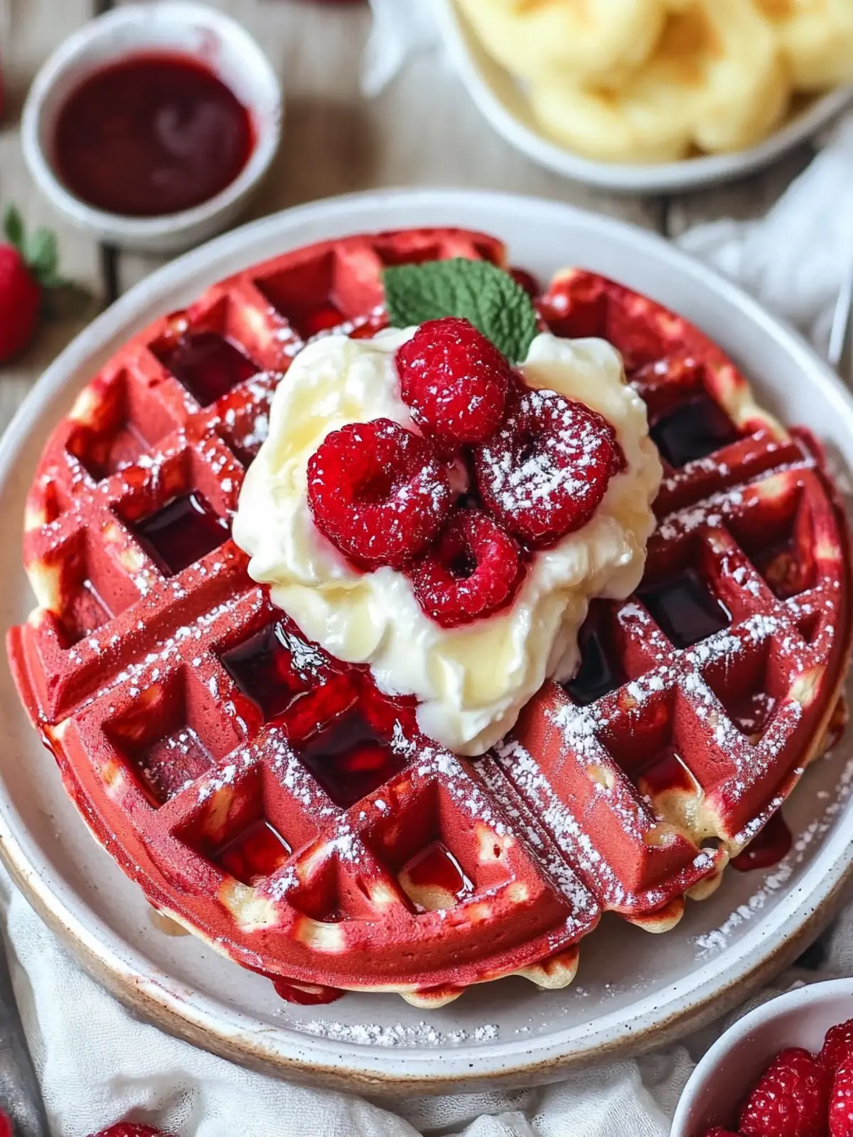 Indulge in Red Velvet Waffles for a Sweet Breakfast Surprise 5 Red Velvet Waffles