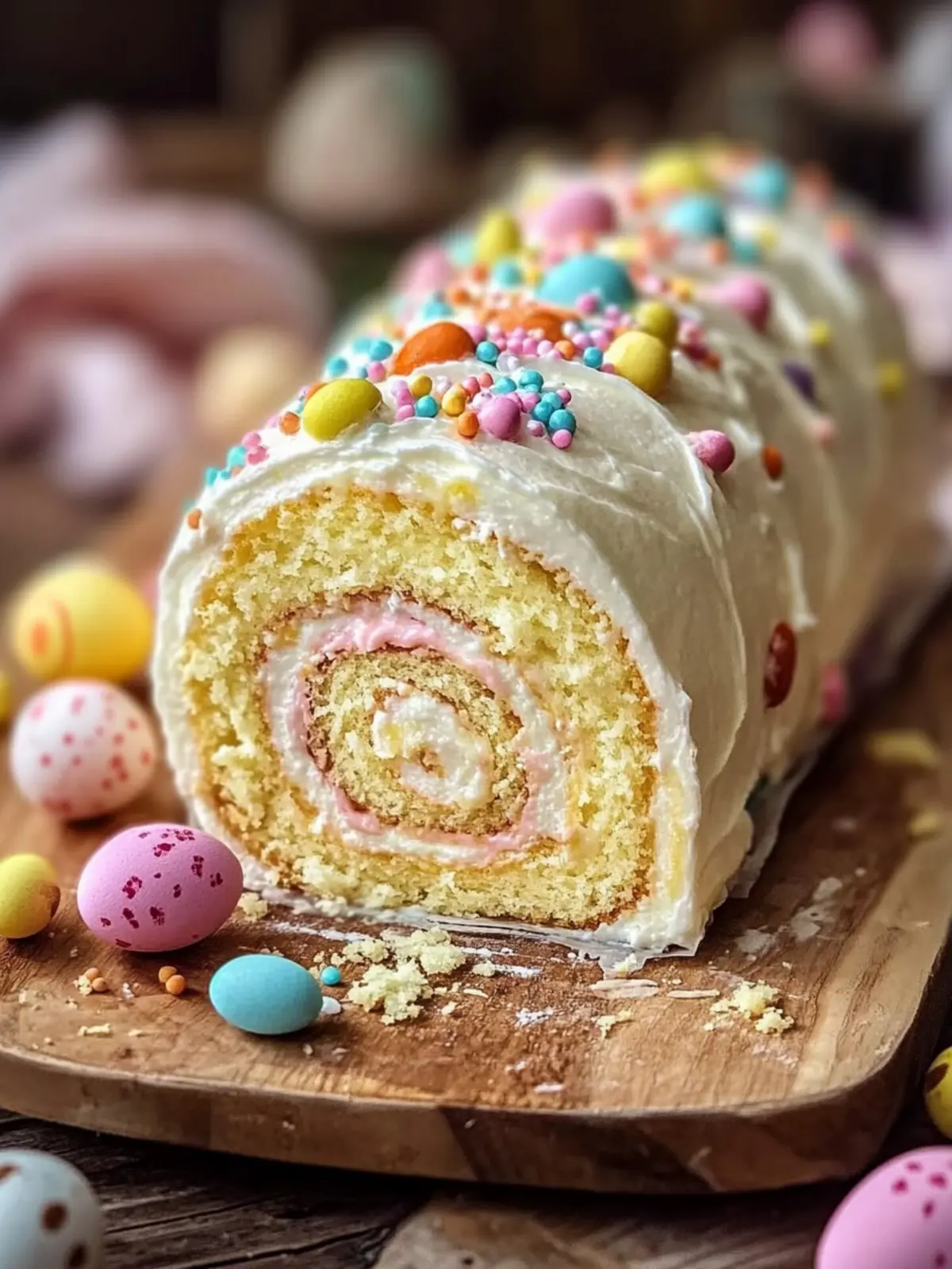 Irresistible Easter Cake Roll with Whipped Cream Delight 5 Easter Cake Roll