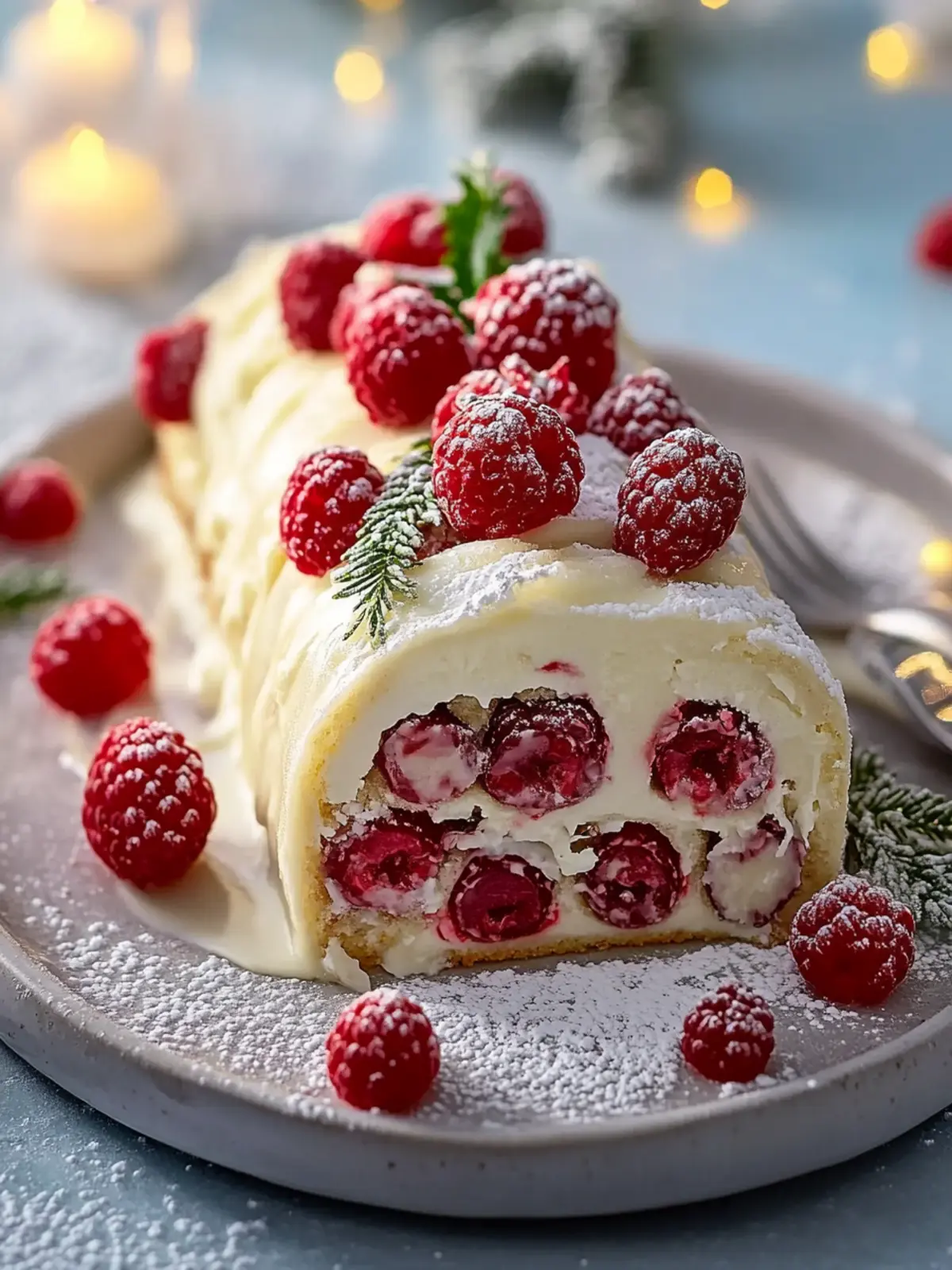 Decadent White Chocolate Raspberry Yule Log for Festive Cheer 2 White Chocolate Raspberry Yule Log