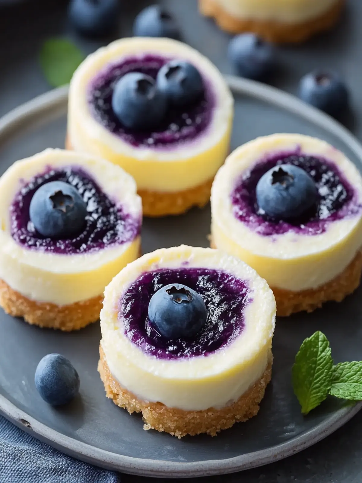 Juicy Mini Lemon Blueberry Cheesecakes for Summer Bliss 4 Juicy Mini Lemon Blueberry Cheesecakes