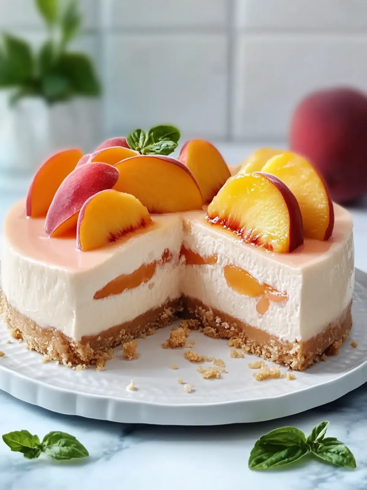 Creamy Peach Delight Cheesecake – The Ultimate Summer Indulgence 2 Creamy Peach Delight Cheesecake