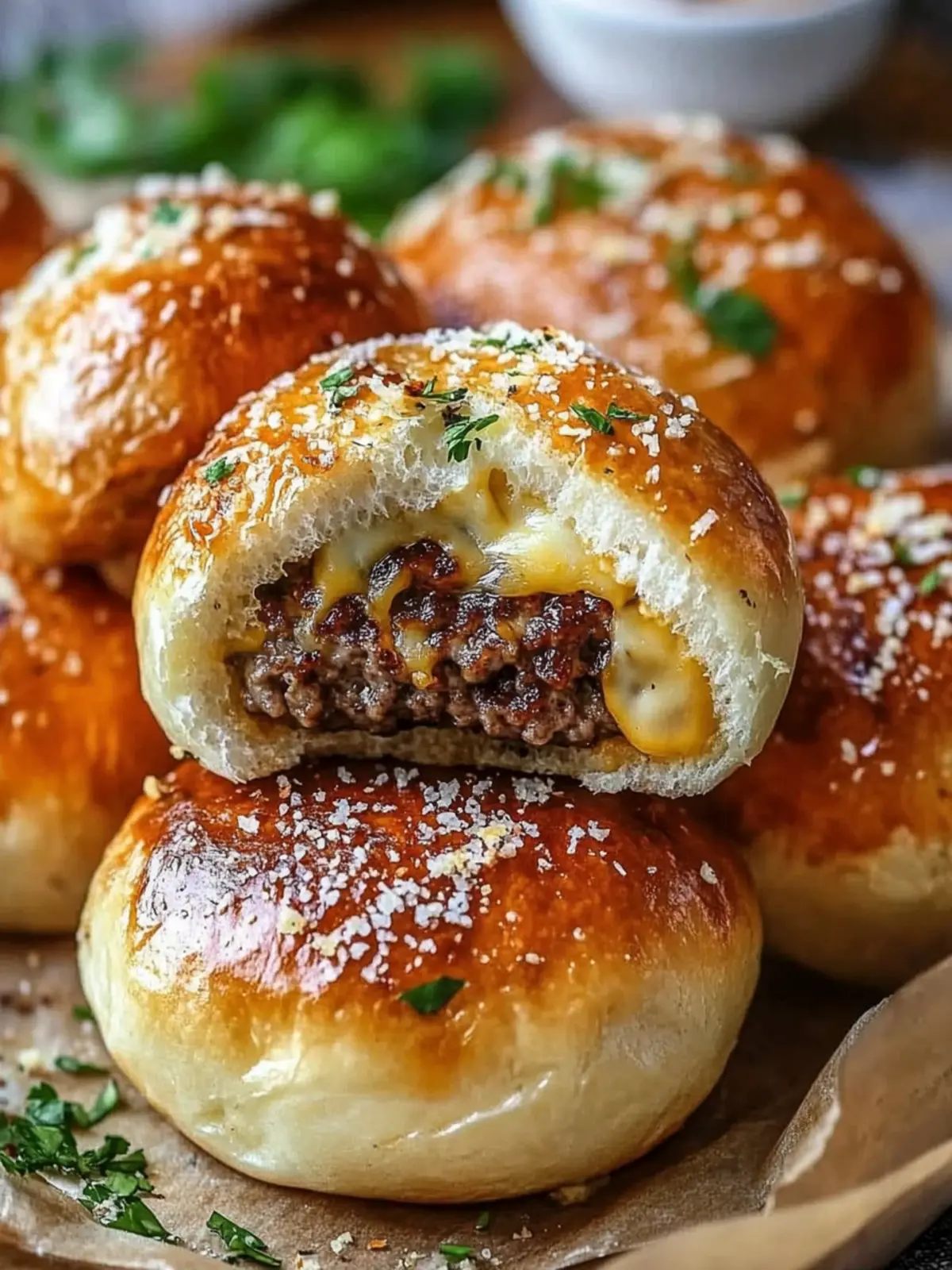 Garlic Parmesan Cheeseburger Bombs That Steal the Show 4 Garlic Parmesan Cheeseburger Bombs