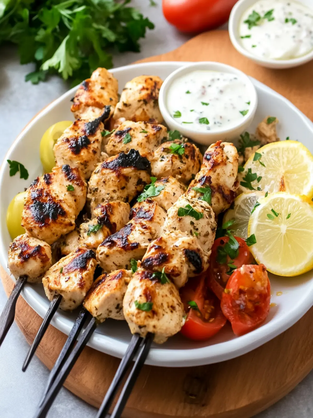 Delicious Chicken Souvlaki: Quick, Zesty, and Grilled to Perfection 2 Chicken Souvlaki