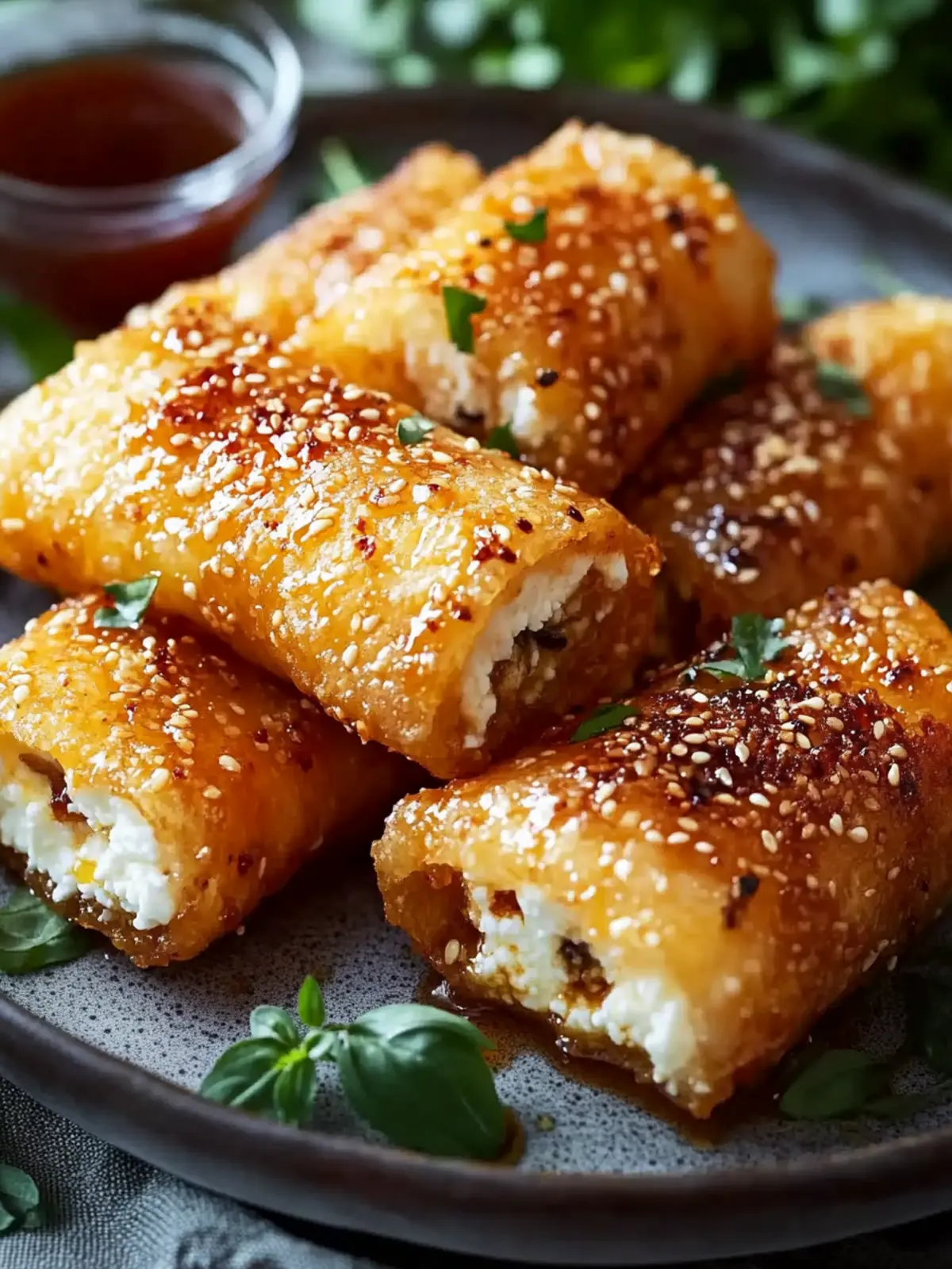 Oven-Fried Feta Rolls with Chili Honey: Your New Party Favorite 5 Oven-Fried Feta Rolls with Chili Honey