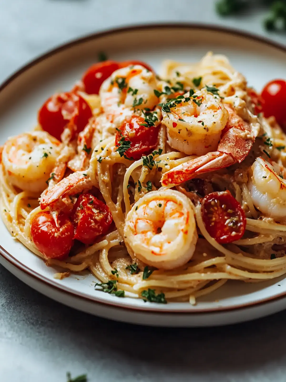 Indulge in Creamy Lobster and Shrimp Spaghetti Bliss 2 Indulge in Creamy Lobster and Shrimp Spaghetti with Fresh Tomatoes