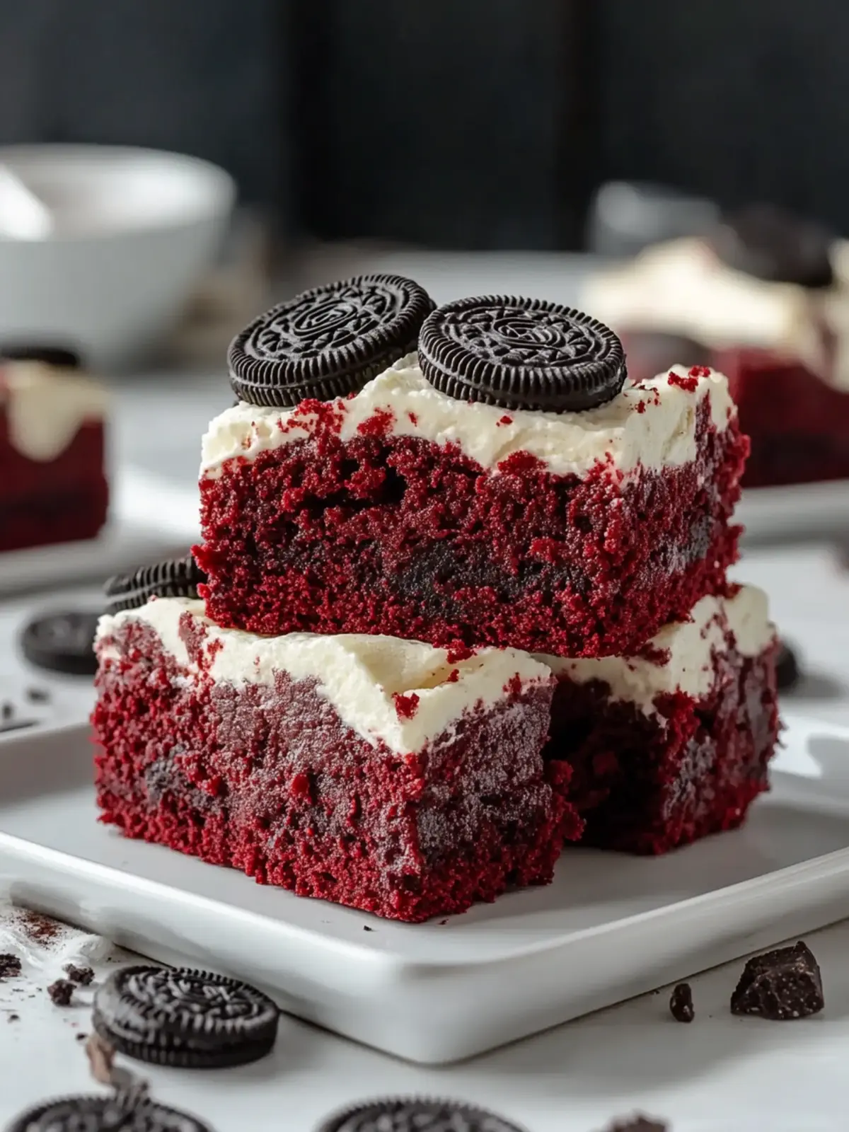 Oreo Stuffed Red Velvet Brownies for the Ultimate Indulgence 3 Oreo Stuffed Red Velvet Brownies