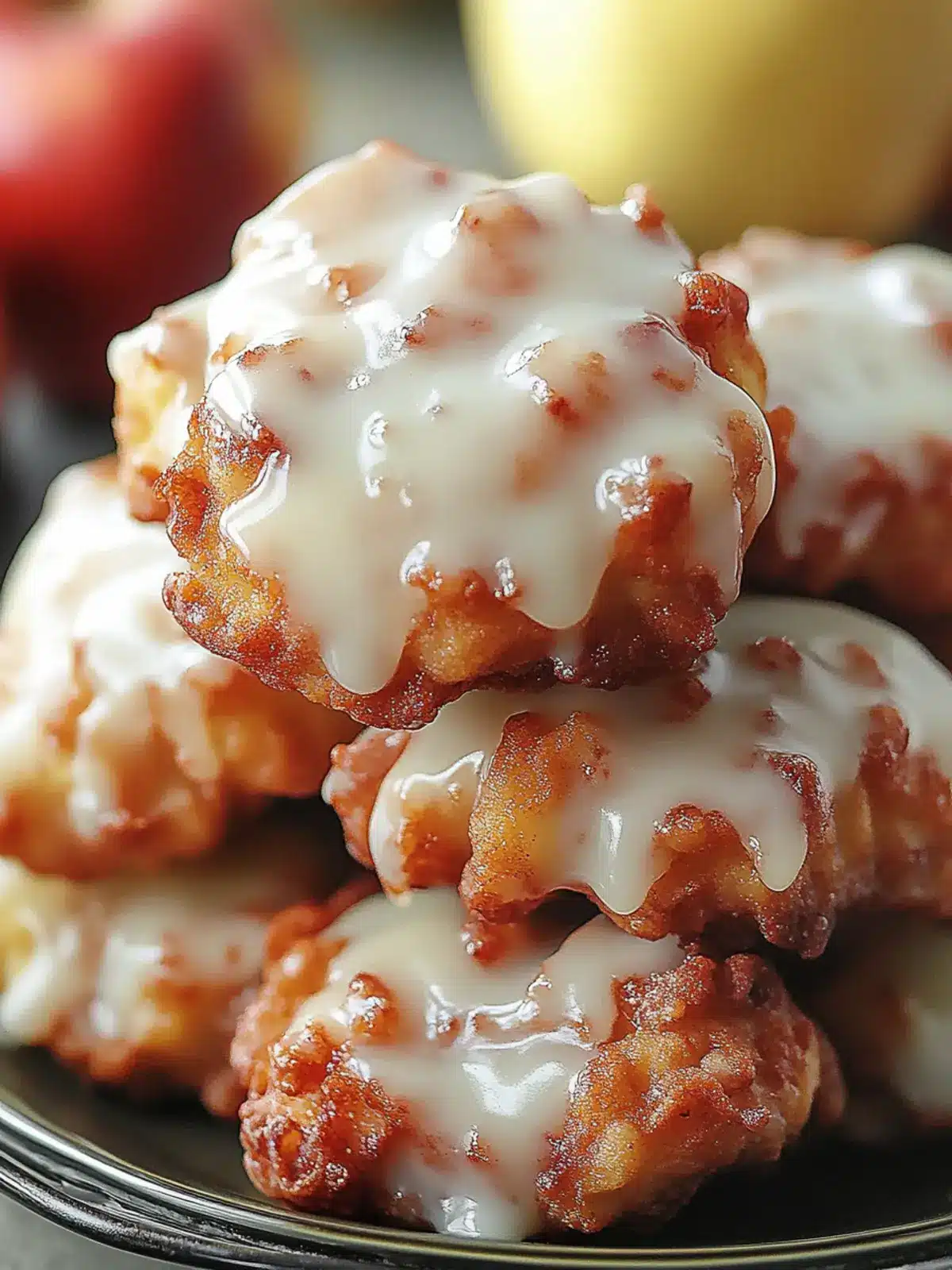 Delicious Soft Cinnamon Apple Fritters with Sweet Vanilla Glaze 3 Delicious Soft Cinnamon Apple Fritters with Vanilla Glaze