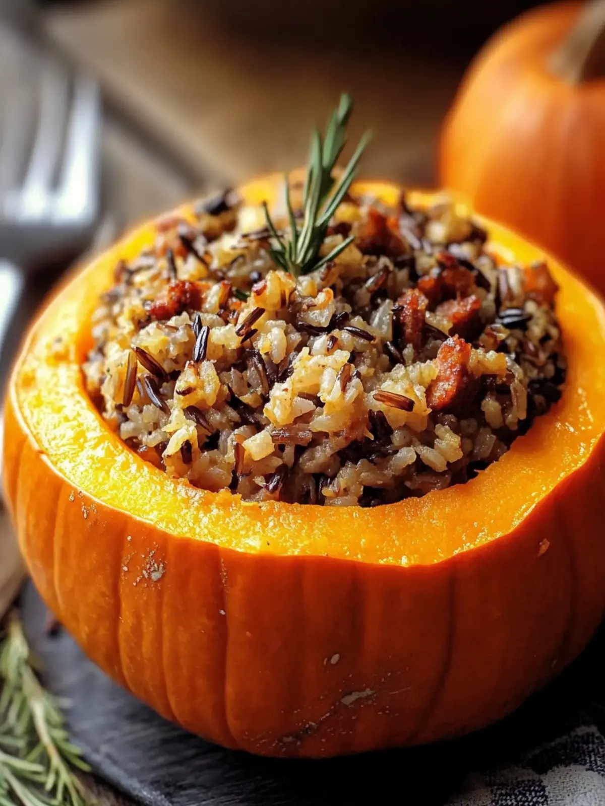 Cozy Pumpkin Stuffed with Wild Rice and Sausage Recipe 5 Pumpkin Stuffed with Wild Rice and Sausage