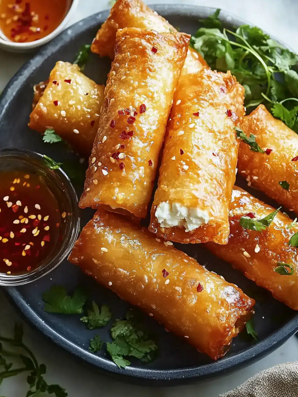 Oven-Fried Feta Rolls with Chili Honey: Your New Party Favorite 2 Oven-Fried Feta Rolls with Chili Honey