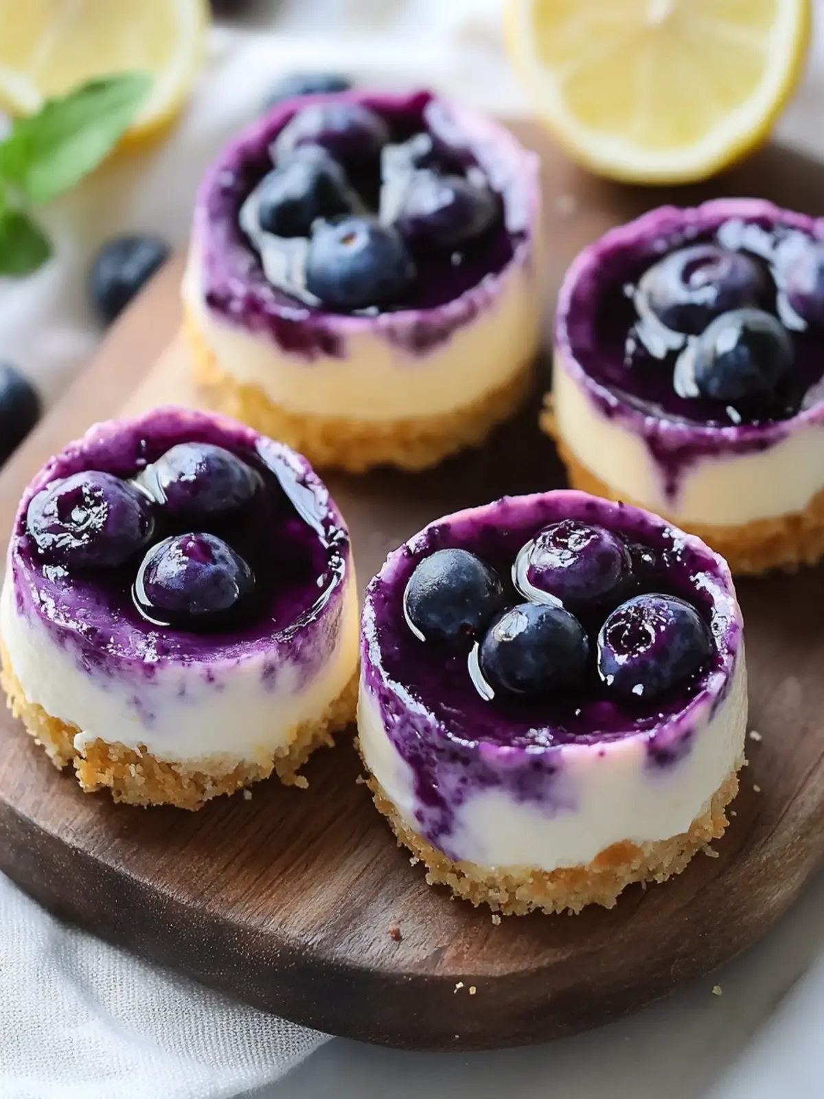 Juicy Mini Lemon Blueberry Cheesecakes for Summer Bliss 3 Juicy Mini Lemon Blueberry Cheesecakes