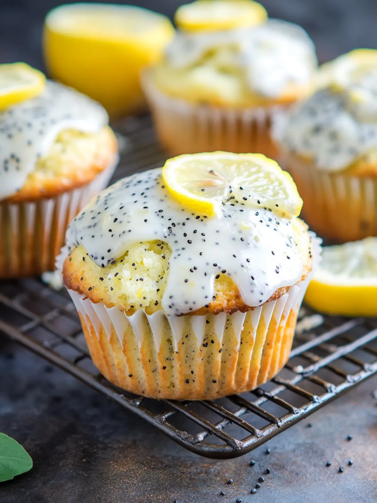 Lemon Poppy Seed Muffins with Cream Cheese Glaze Bliss 2 Lemon Poppy Seed Muffins with Cream Cheese Glaze