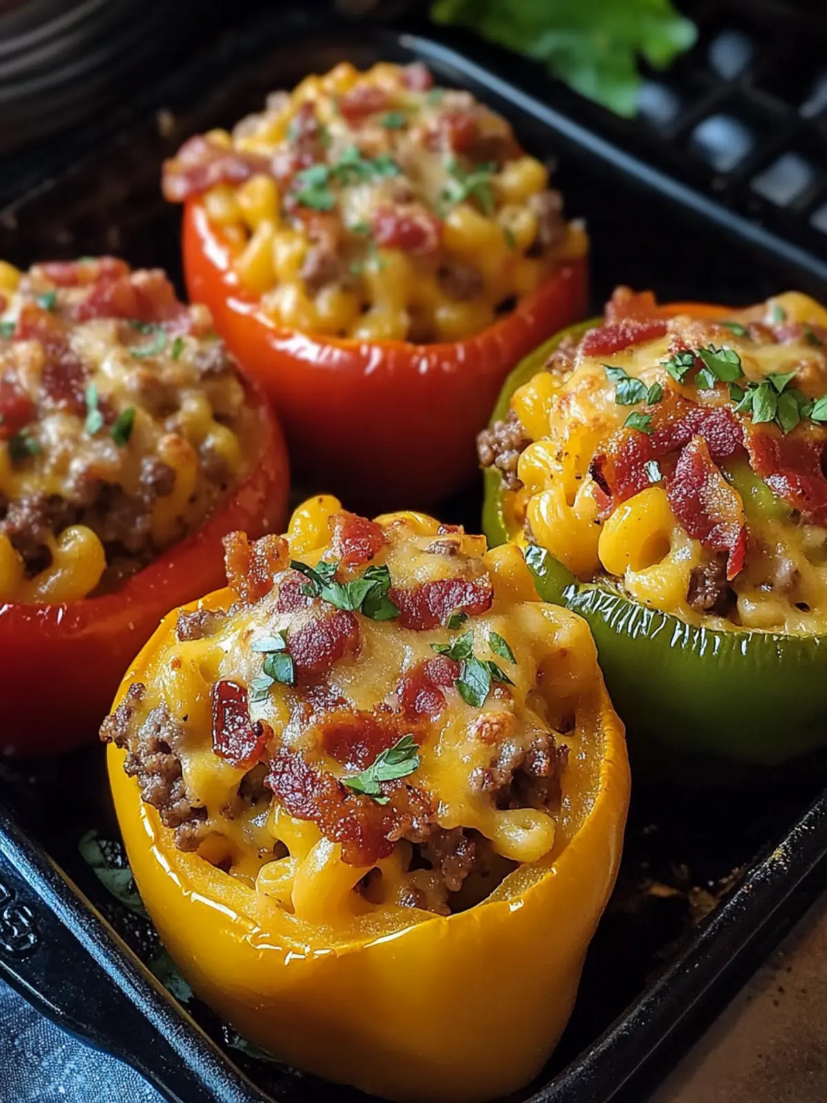Smoked Bacon Mac Cheeseburger Stuffed Pepper Bombs Delight 3 Smoked Bacon Mac Cheeseburger Stuffed Pepper Bombs
