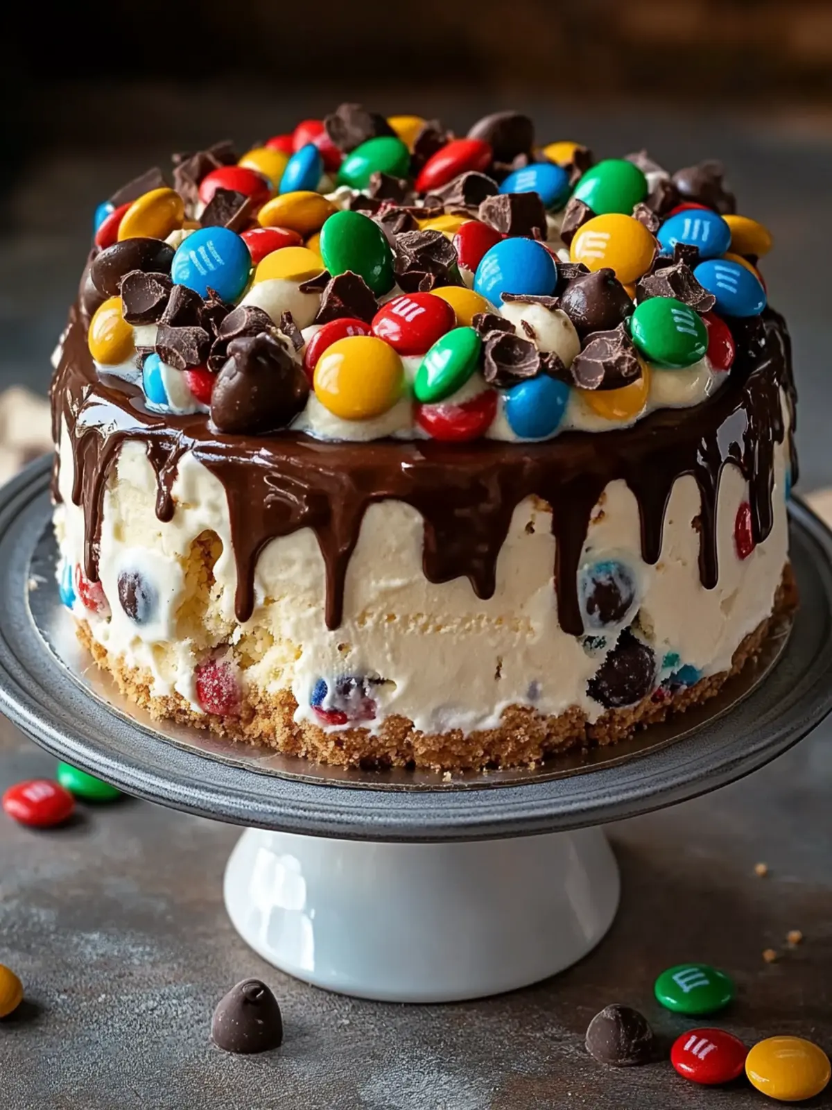 Decadent Chocolate M&M’s and Cookie Dough Ice Cream Cake Bliss 2 Decadent Chocolate M&M’s and Chocolate Chip Cookie Dough Ice Cream Cake
