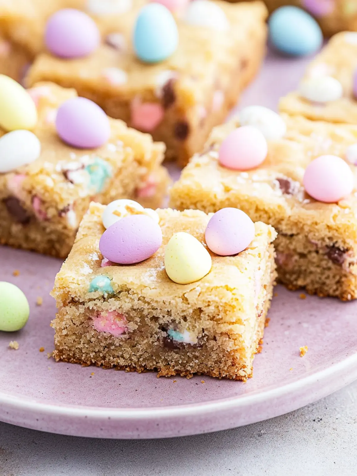 Chewy Easter Cookie Bars Packed with Colorful M&Ms 5 Easter Cookie Bars