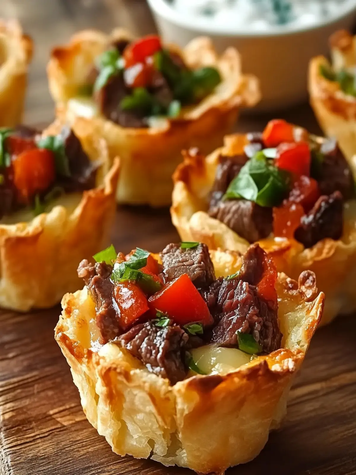 Mini Steak and Cheese Cups for Your Next Game Night Delight 4 Mini Steak and Cheese Cups