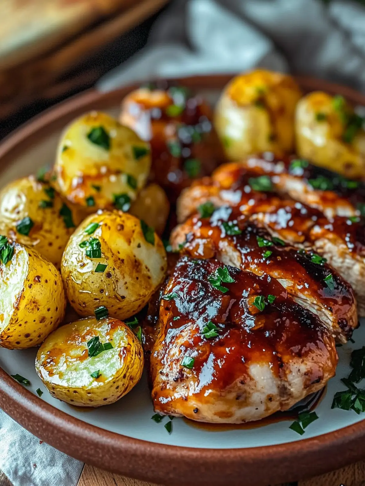 Honey BBQ Chicken with Creamy Garlic Parmesan Potatoes Delight 2 Honey BBQ Chicken with Creamy Garlic Parmesan Potatoes Recipe