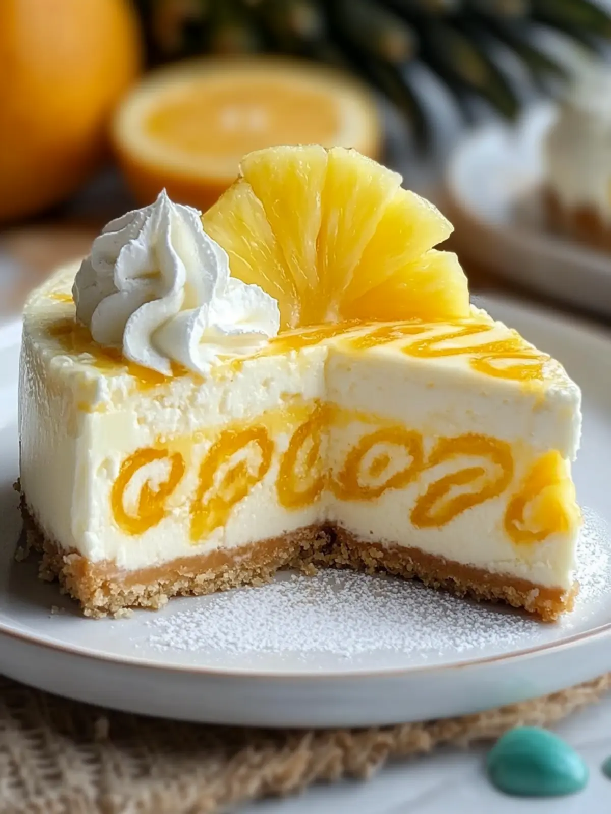 No-Bake Orange Pineapple Swirl Cheesecake Recipe for a Bright Summer Treat 3 No-Bake Orange Pineapple Swirl Cheesecake Recipe for Refreshing Summer Desserts