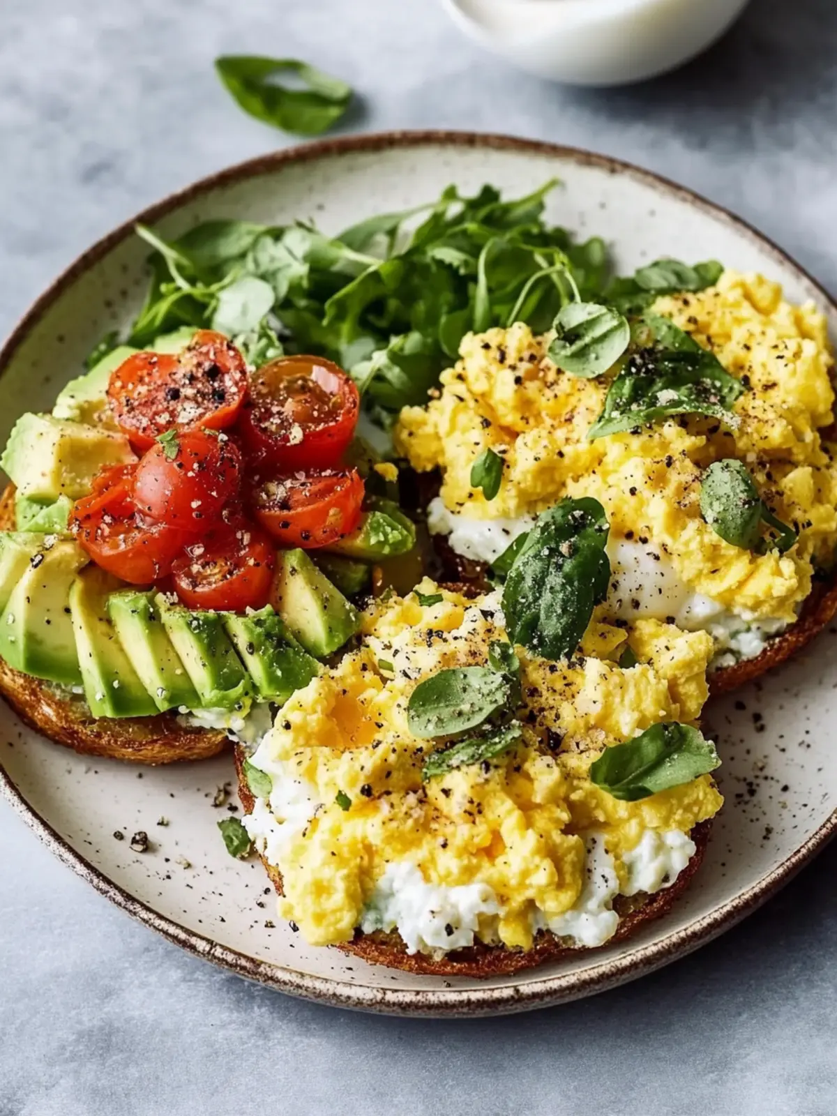 Perfect Browns with Scrambled Eggs, Avocado & Cottage Cheese Recipe 2 Browns with Scrambled Eggs, Avocado, and Cottage Cheese Recipe