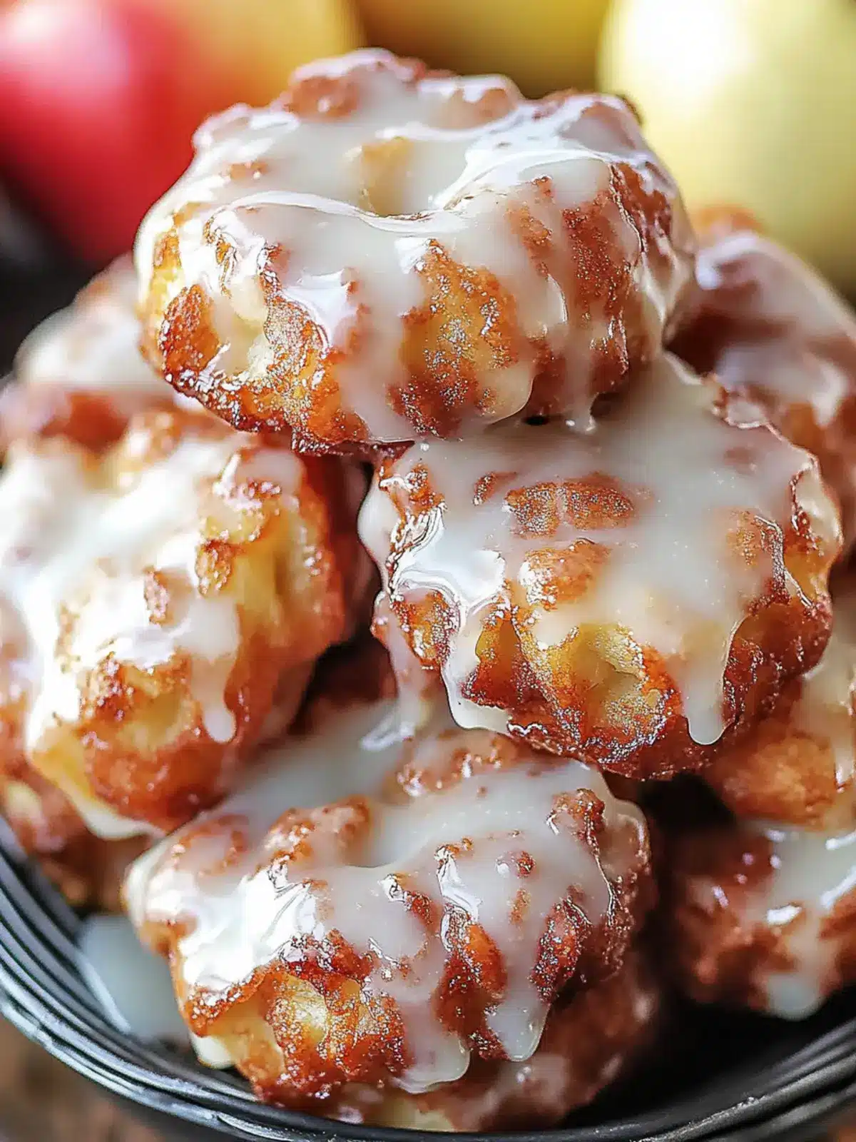 Delicious Soft Cinnamon Apple Fritters with Sweet Vanilla Glaze 4 Delicious Soft Cinnamon Apple Fritters with Vanilla Glaze