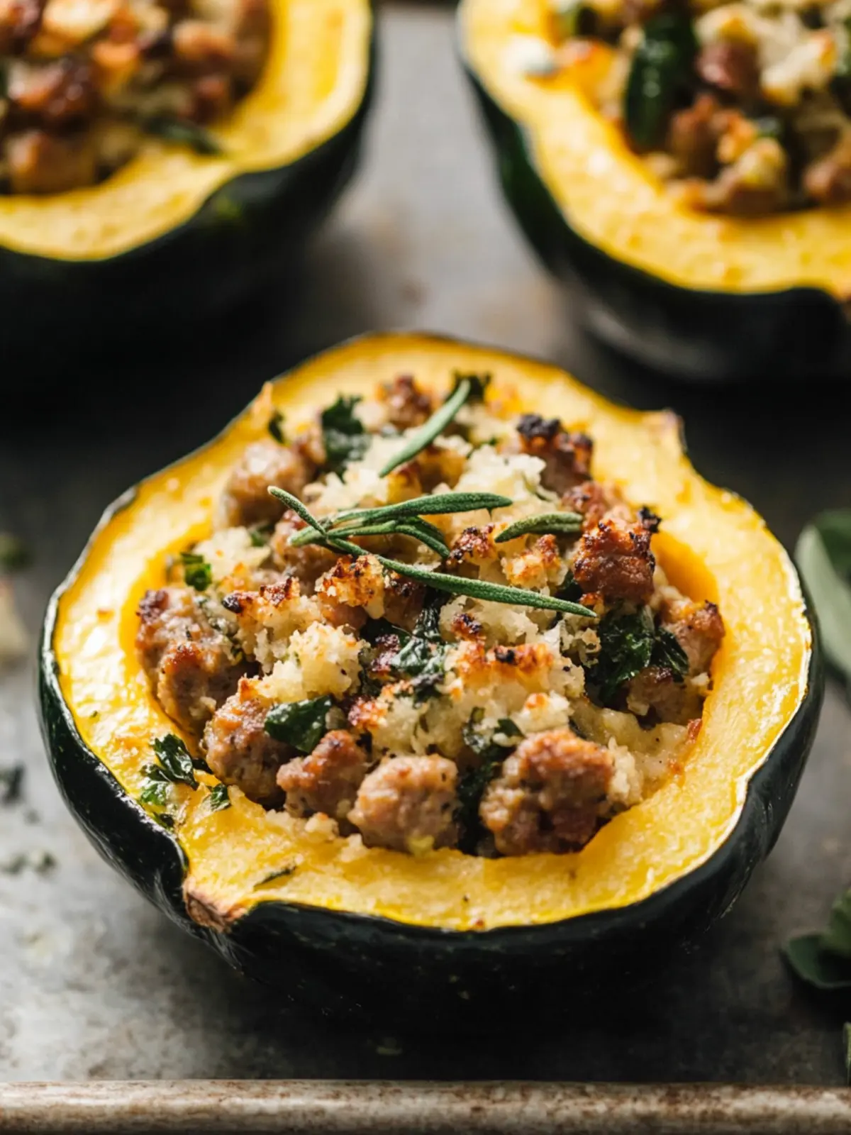 Savor Fall with Savory Sausage Stuffed Acorn Squash 2 Sausage Stuffed Acorn Squash