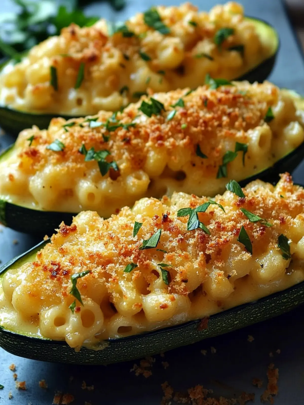 Mac & Cheese Stuffed Zucchini: A Cheesy Twist on Comfort Food 3 Mac & Cheese Stuffed Zucchini