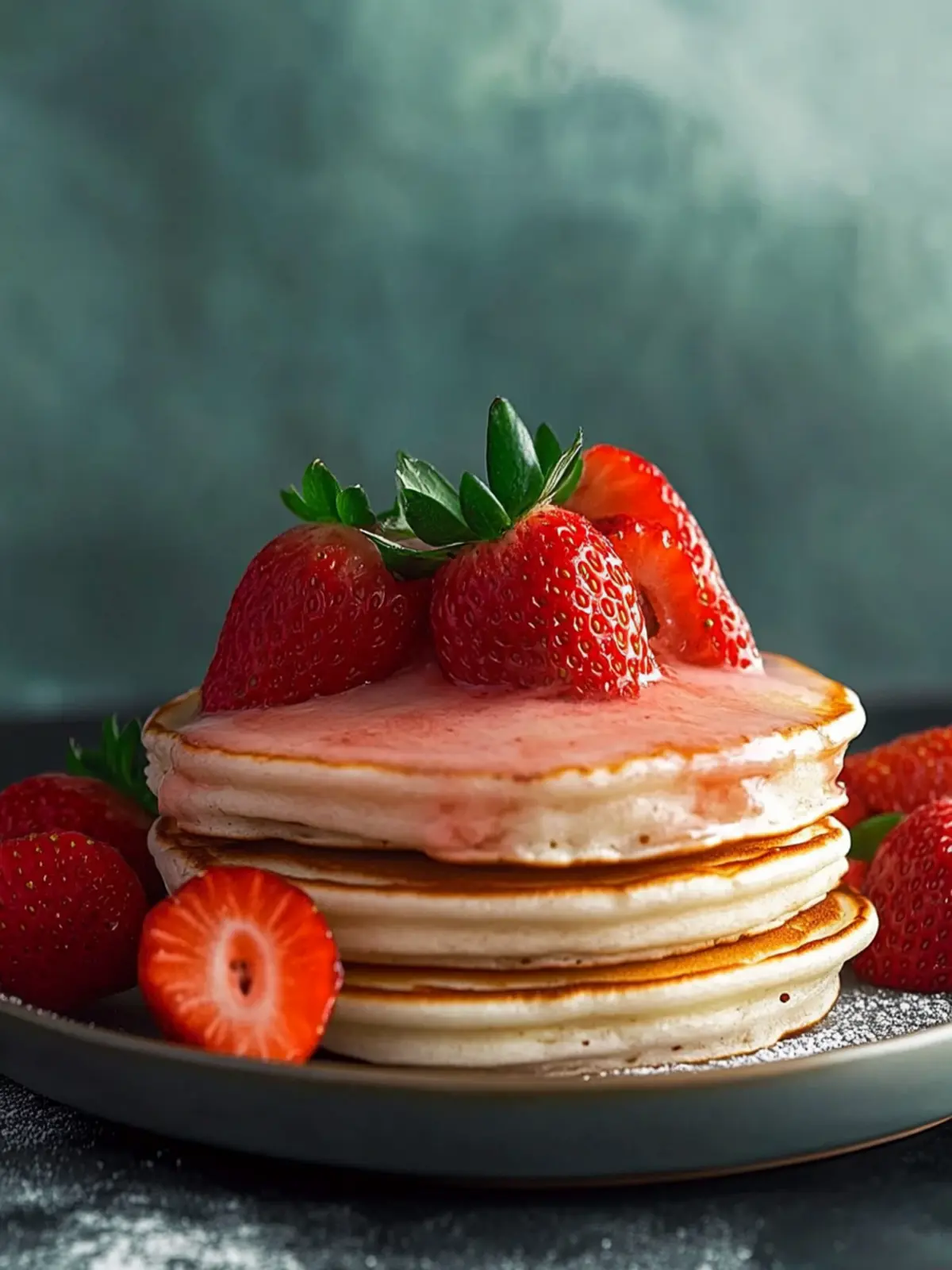 Fluffy Strawberry Pancakes for a Sweet Morning Treat 2 Strawberry Pancakes