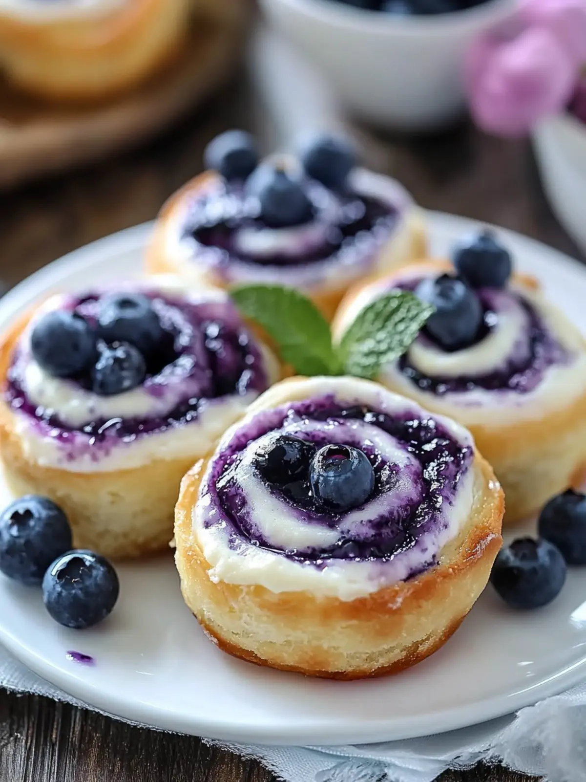 5-Ingredient Blueberry Cheesecake Rolls: Quick & Irresistible! 4 5-Ingredient Blueberry Cheesecake Rolls