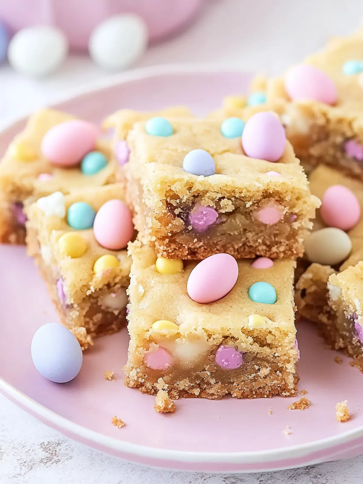 Chewy Easter Cookie Bars Packed with Colorful M&Ms 3 Easter Cookie Bars