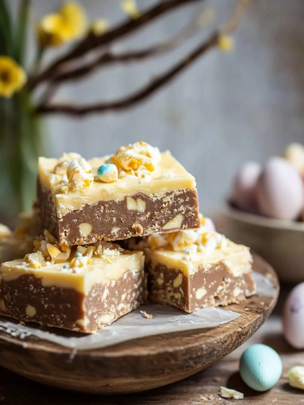Irresistible Easter Fudge with Mini Cadbury Eggs Bliss 3 Easter Fudge
