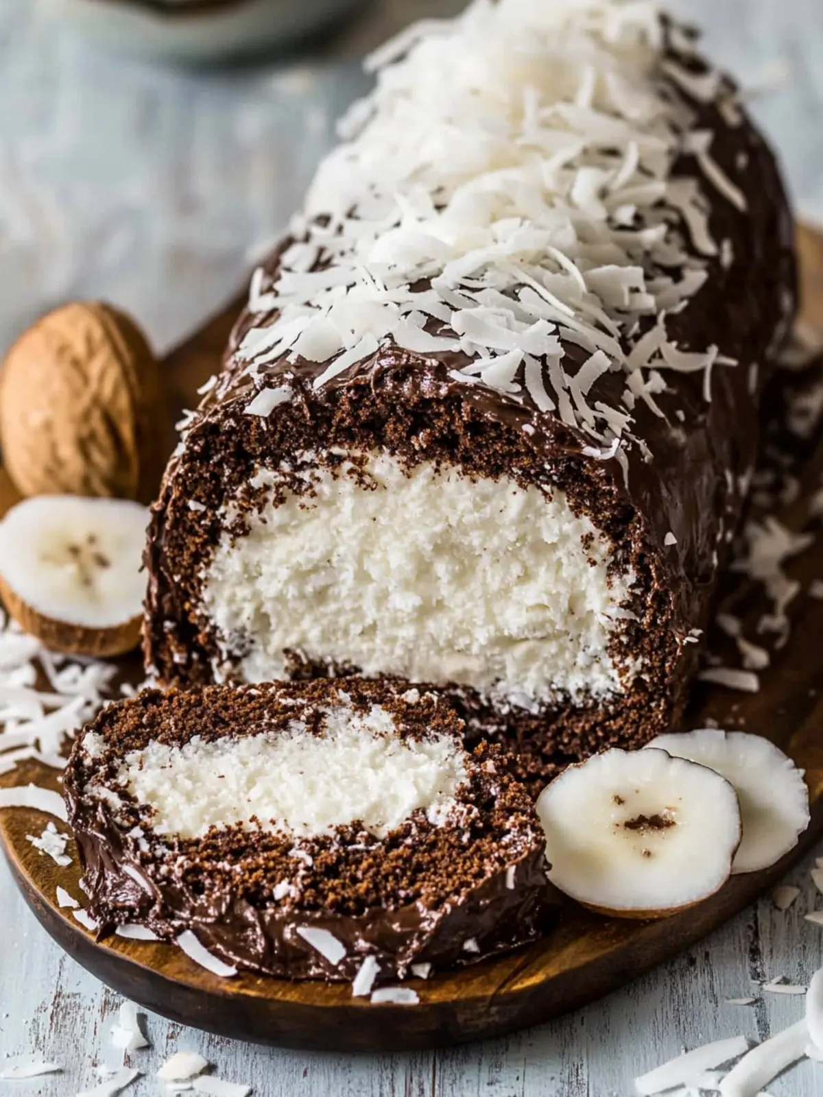 Decadent Chocolate Coconut Cake Roll for Sweet Celebrations 4 Chocolate Coconut Cake Roll