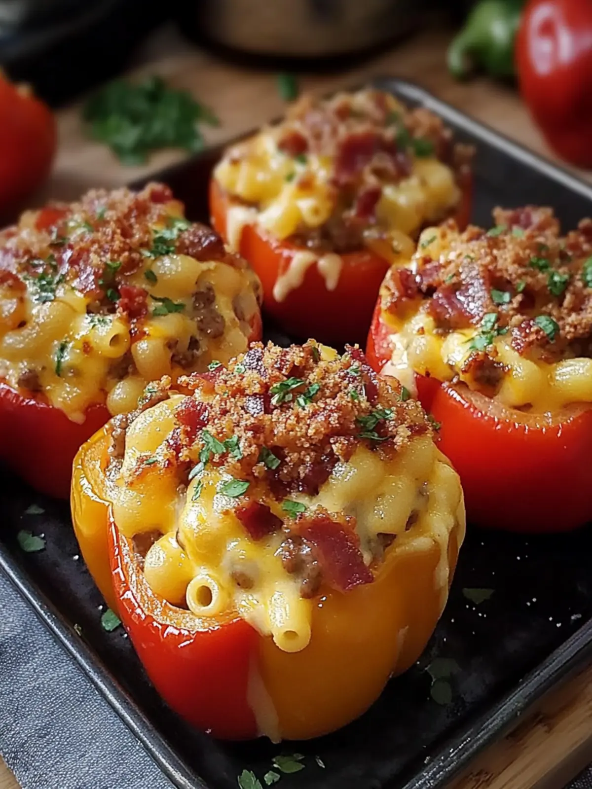 Smoked Bacon Mac Cheeseburger Stuffed Pepper Bombs Delight 5 Smoked Bacon Mac Cheeseburger Stuffed Pepper Bombs