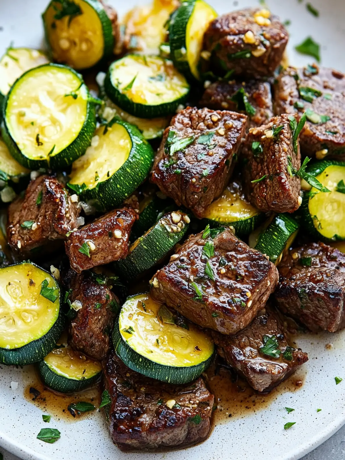 Garlic Butter Steak Bites & Zucchini: Quick & Healthy Delight 3 Garlic Butter Steak Bites & Zucchini