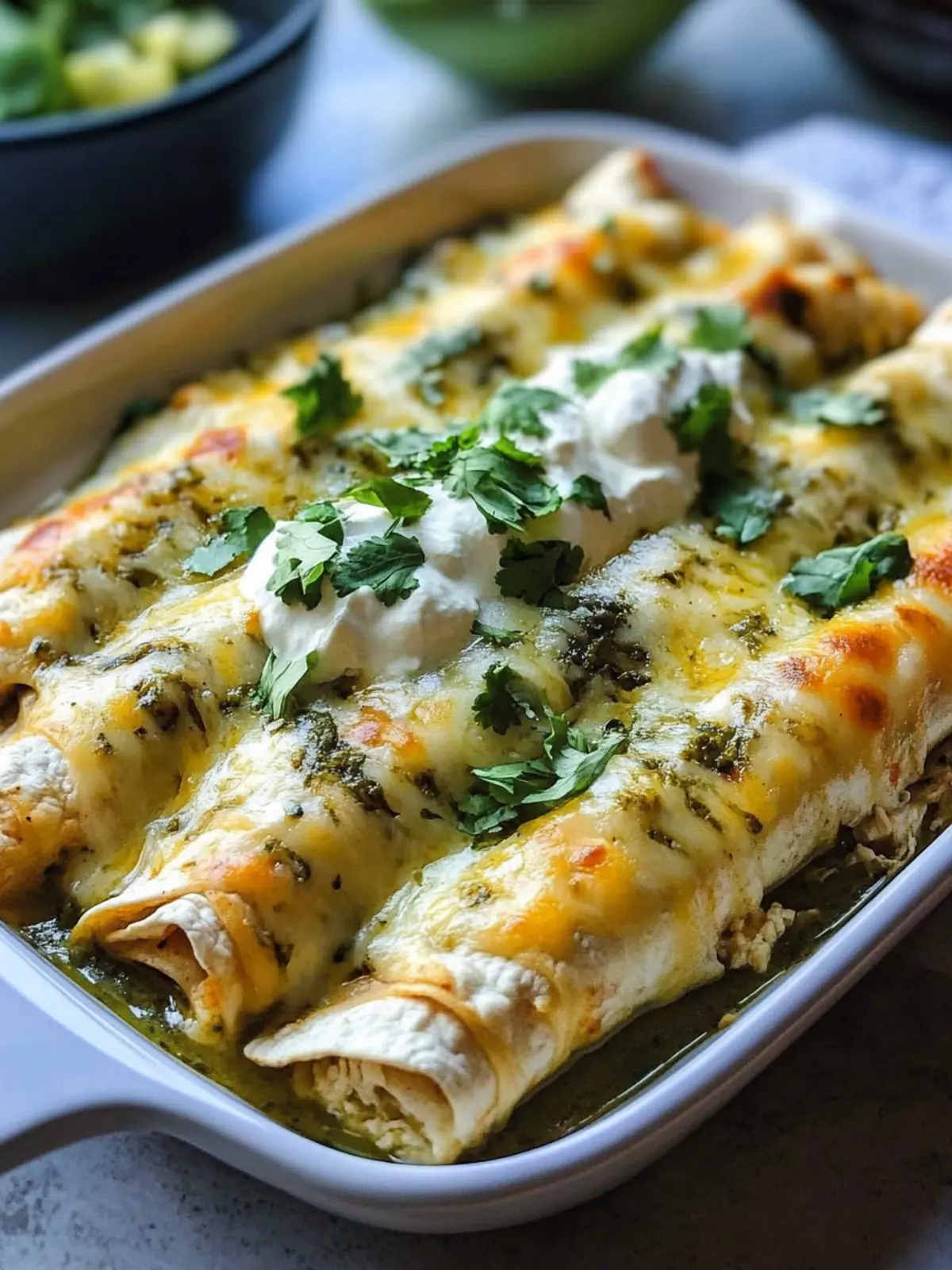 green chile chicken enchiladas