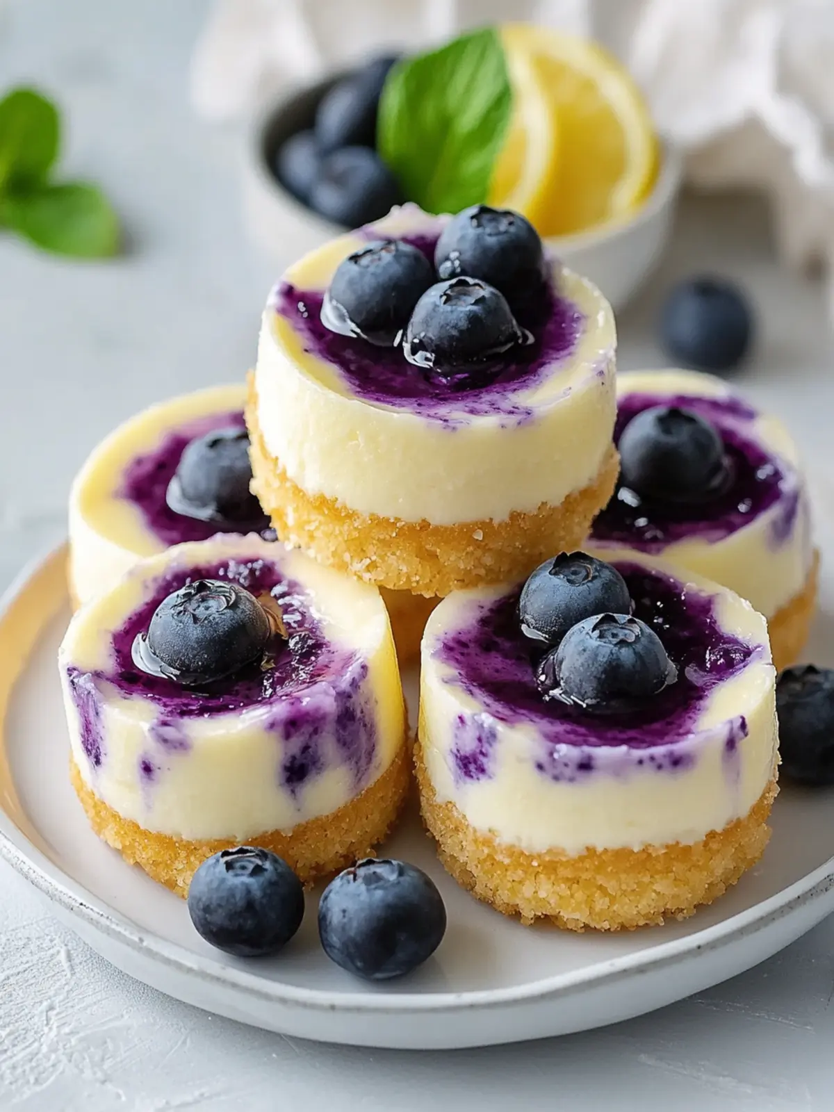 Juicy Mini Lemon Blueberry Cheesecakes for Summer Bliss 5 Juicy Mini Lemon Blueberry Cheesecakes