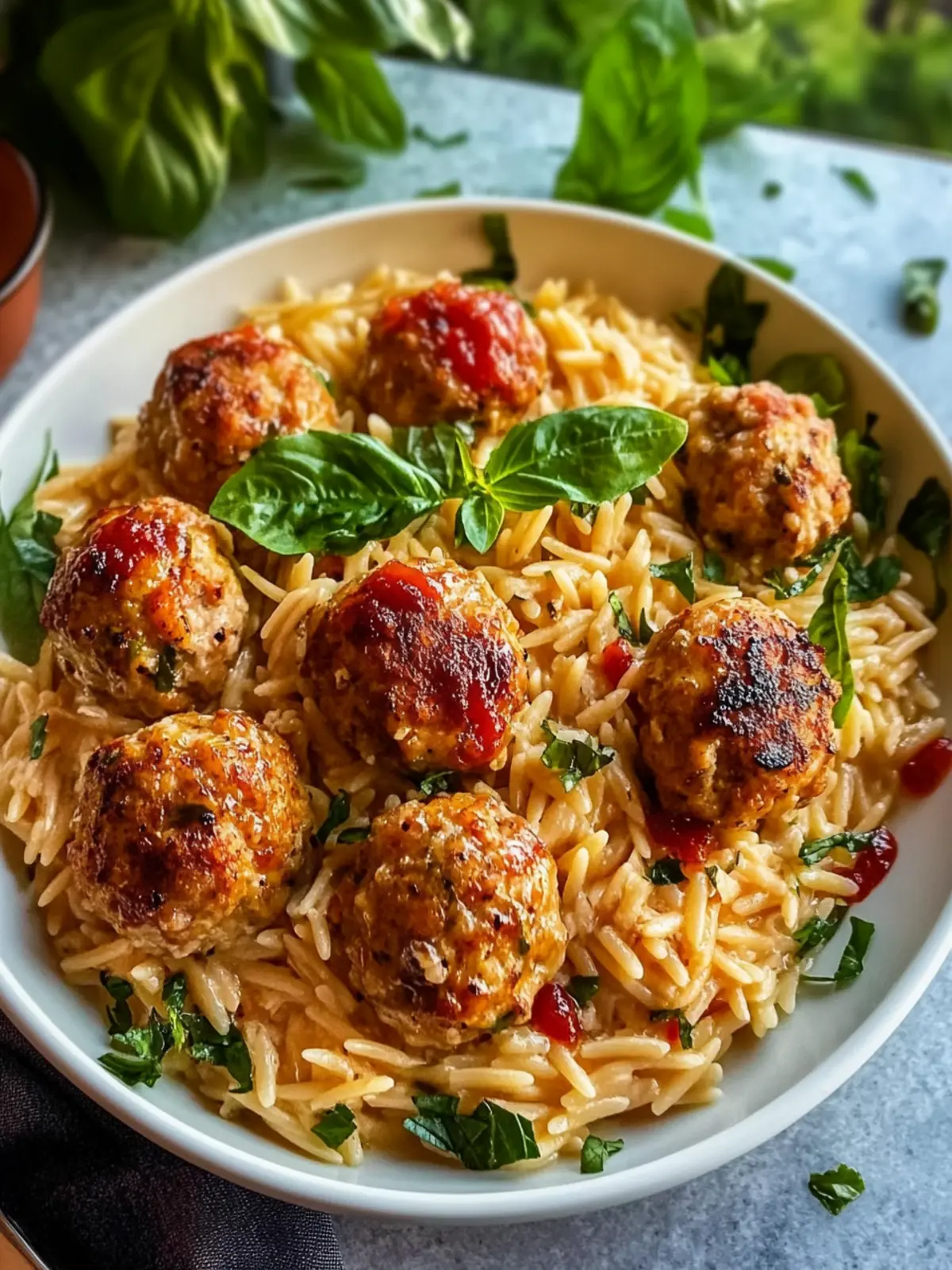 Juicy Marry Me Chicken Meatballs Orzo: Cozy One-Pan Delight 2 Juicy Marry Me Chicken Meatballs Orzo