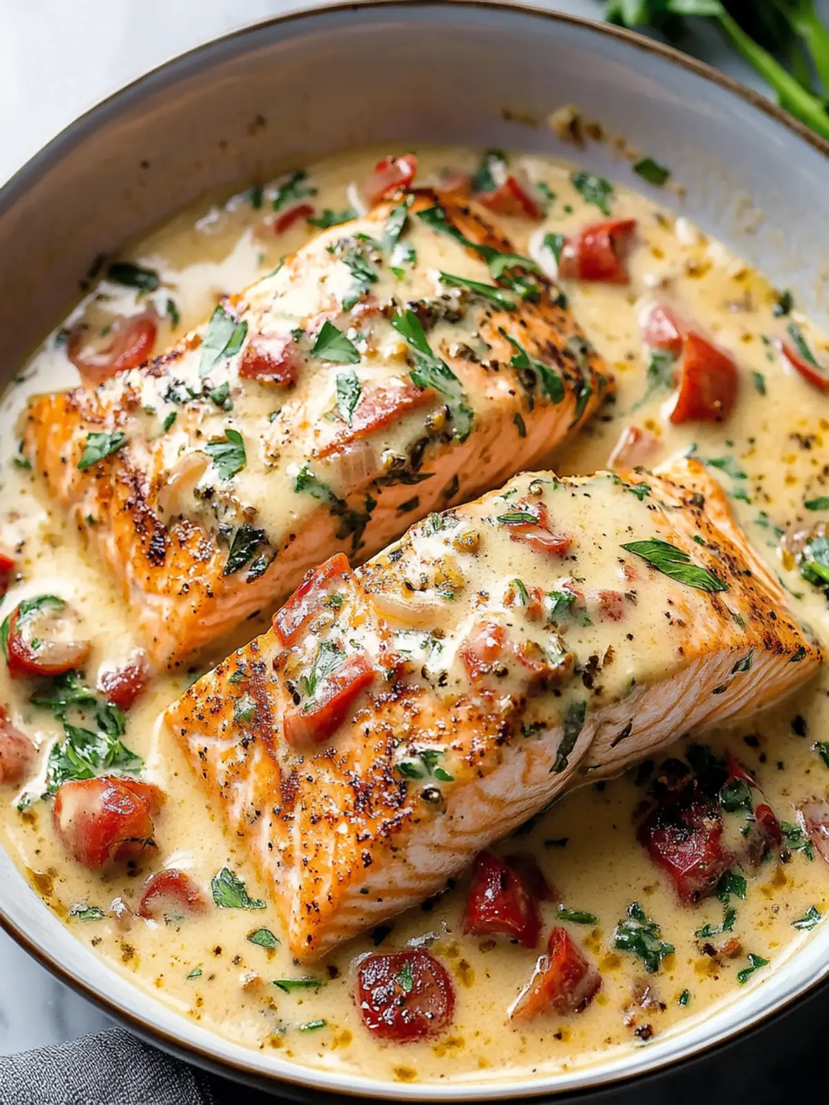Creamy Tuscan Salmon Recipe - A 20-Minute Keto Delight 2 Creamy Tuscan Salmon Recipe