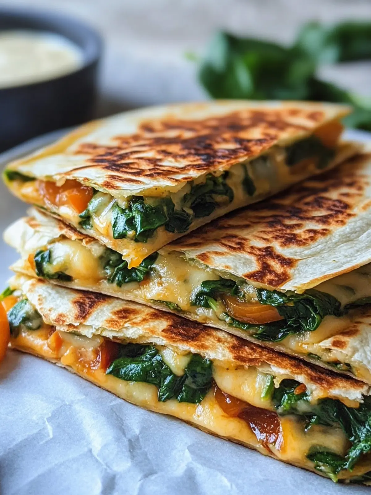 Savory Vegan Spinach Quesadillas Ready in Just 27 Minutes 4 Vegan Spinach Quesadillas