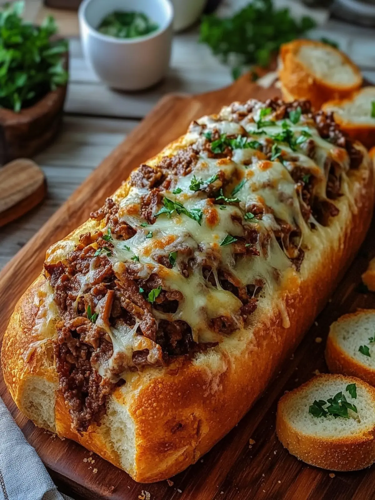 Cheesesteak Stuffed Garlic Bread Loaf - Ultimate Comfort Food! 5 Cheesesteak Stuffed Garlic Bread Loaf
