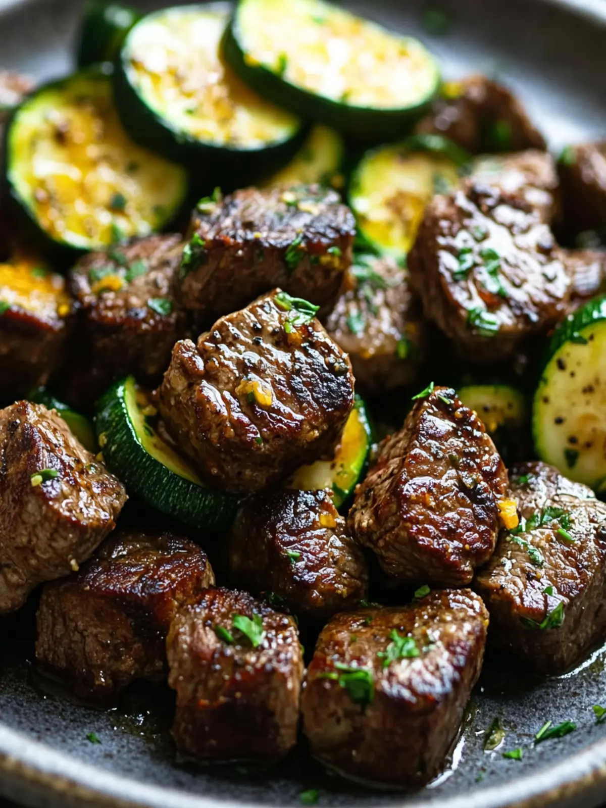 Garlic Butter Steak Bites & Zucchini: Quick & Healthy Delight 2 Garlic Butter Steak Bites & Zucchini