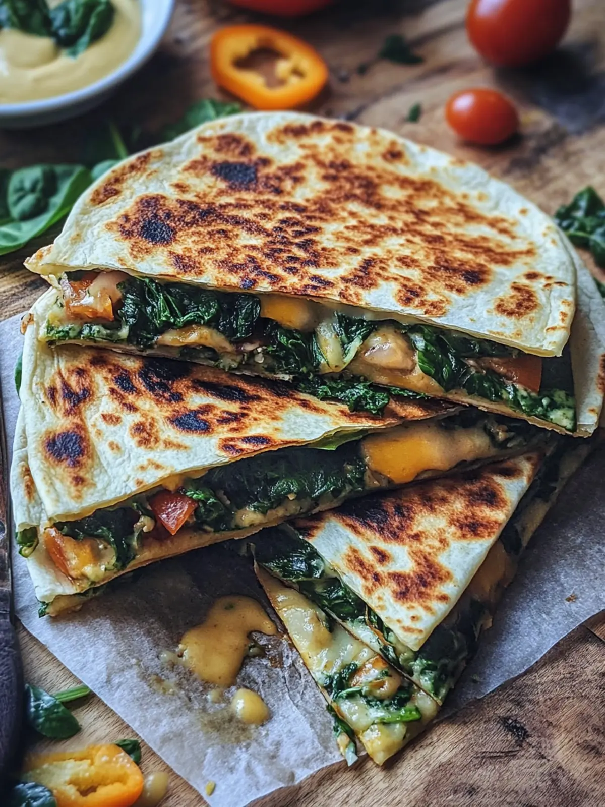 Savory Vegan Spinach Quesadillas Ready in Just 27 Minutes 5 Vegan Spinach Quesadillas