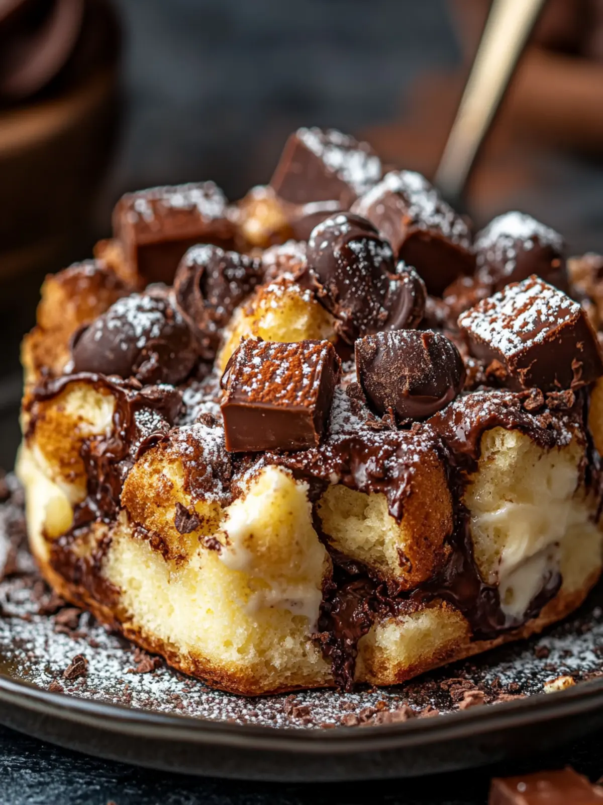 Gooey Chocolate Cream Cheese Bread Pudding for Cozy Nights 2 Decadent Gooey Chocolate Cream Cheese Bread Pudding