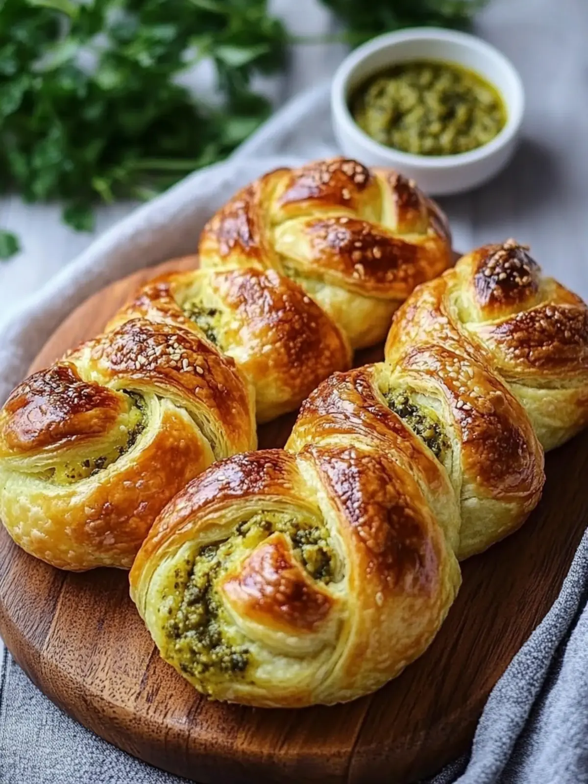 Cheesy Pesto Braided Puffs Recipe Your New Favorite Appetizer 2 Cheesy Pesto Braided Puffs Recipe