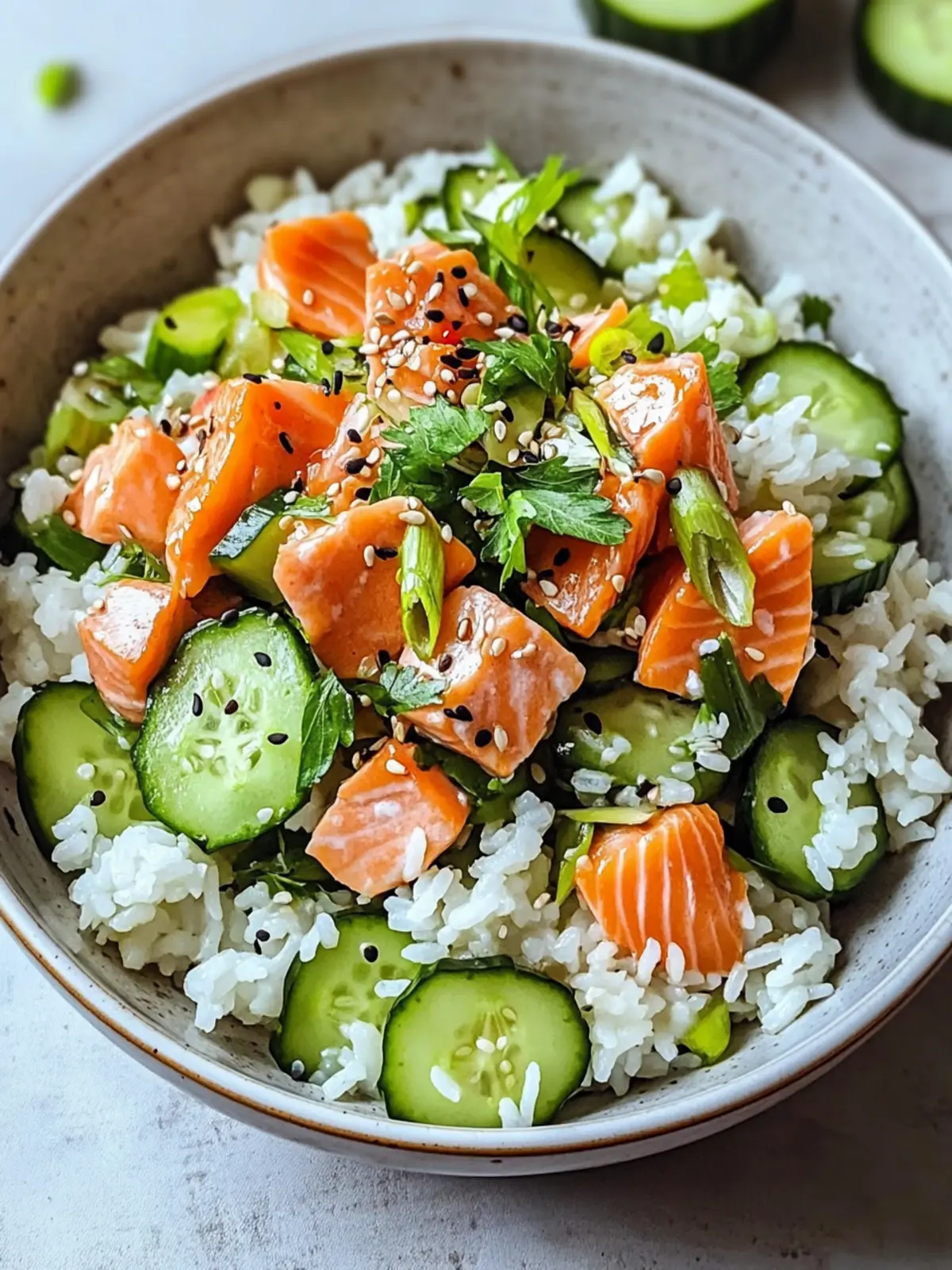 Crispy Rice Salad with Salmon and Cucumber for a Fresh Twist 5 Crispy Rice Salad with Salmon and Cucumber