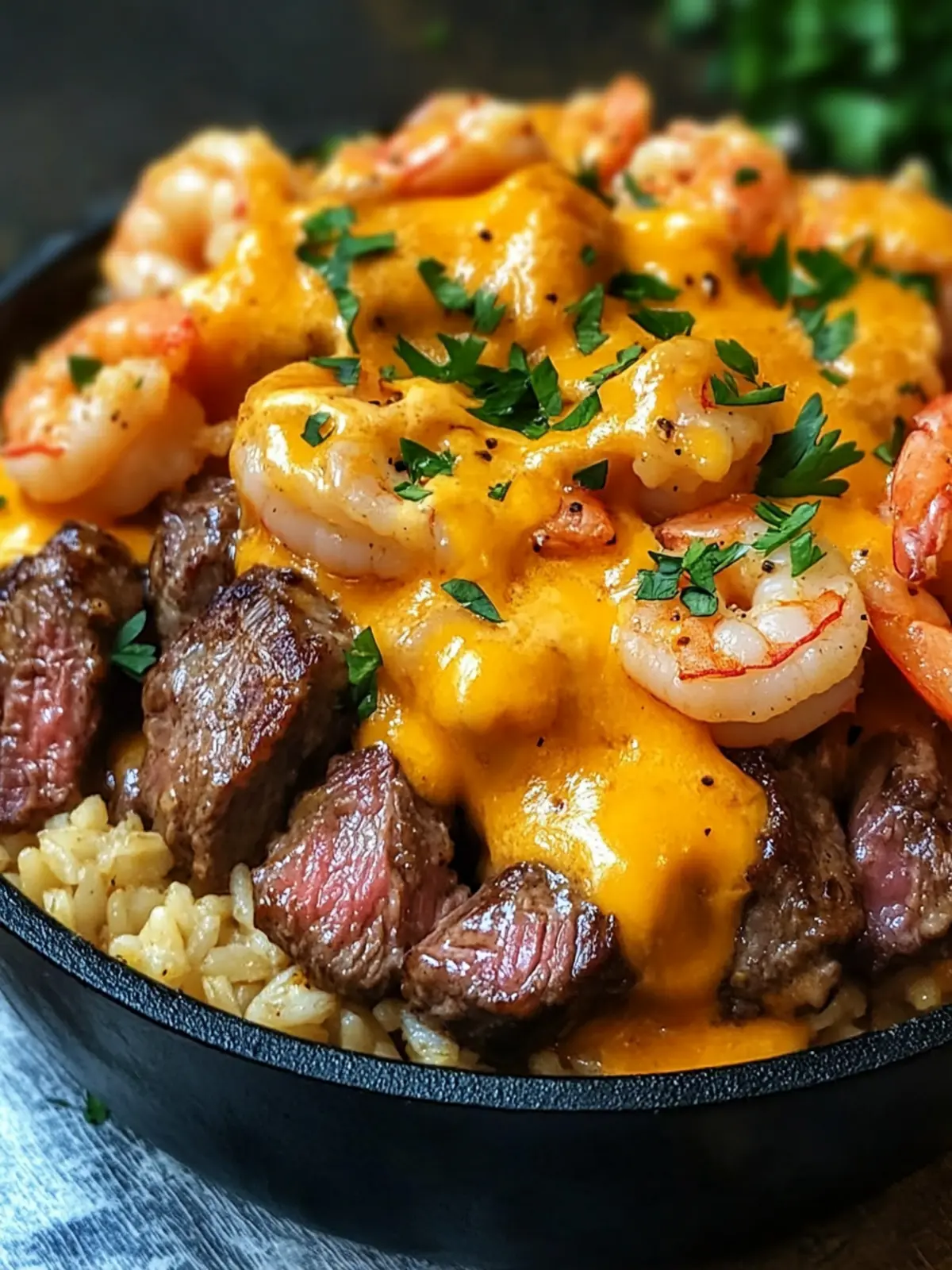 Cheesy Steak & Shrimp Skillet Bowl – Dinner in Under 30 Minutes 5 Cheesy Steak & Shrimp Skillet Bowl