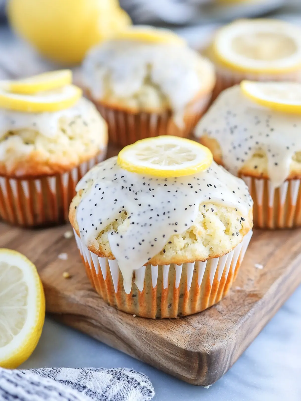 Lemon Poppy Seed Muffins with Cream Cheese Glaze Bliss 3 Lemon Poppy Seed Muffins with Cream Cheese Glaze