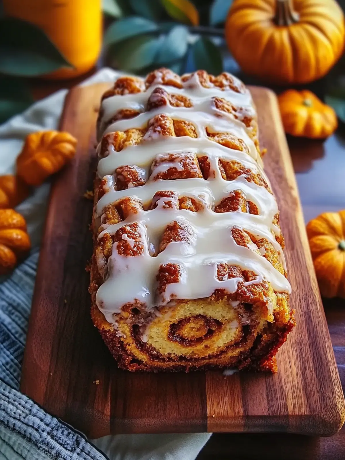 Cinnamon Roll Pumpkin Bread with Cream Cheese Glaze Magic 5 Cinnamon Roll Pumpkin Bread with Cream Cheese Glaze